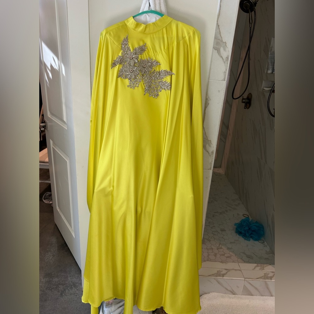 Yellow Dress with Silver Embellishments
